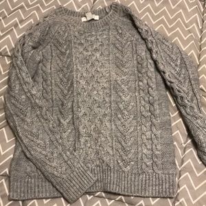 Grey cable knit sweater
